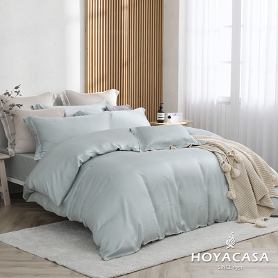 HOYACASA 加大60支天絲被套床包四件組-沐野綠