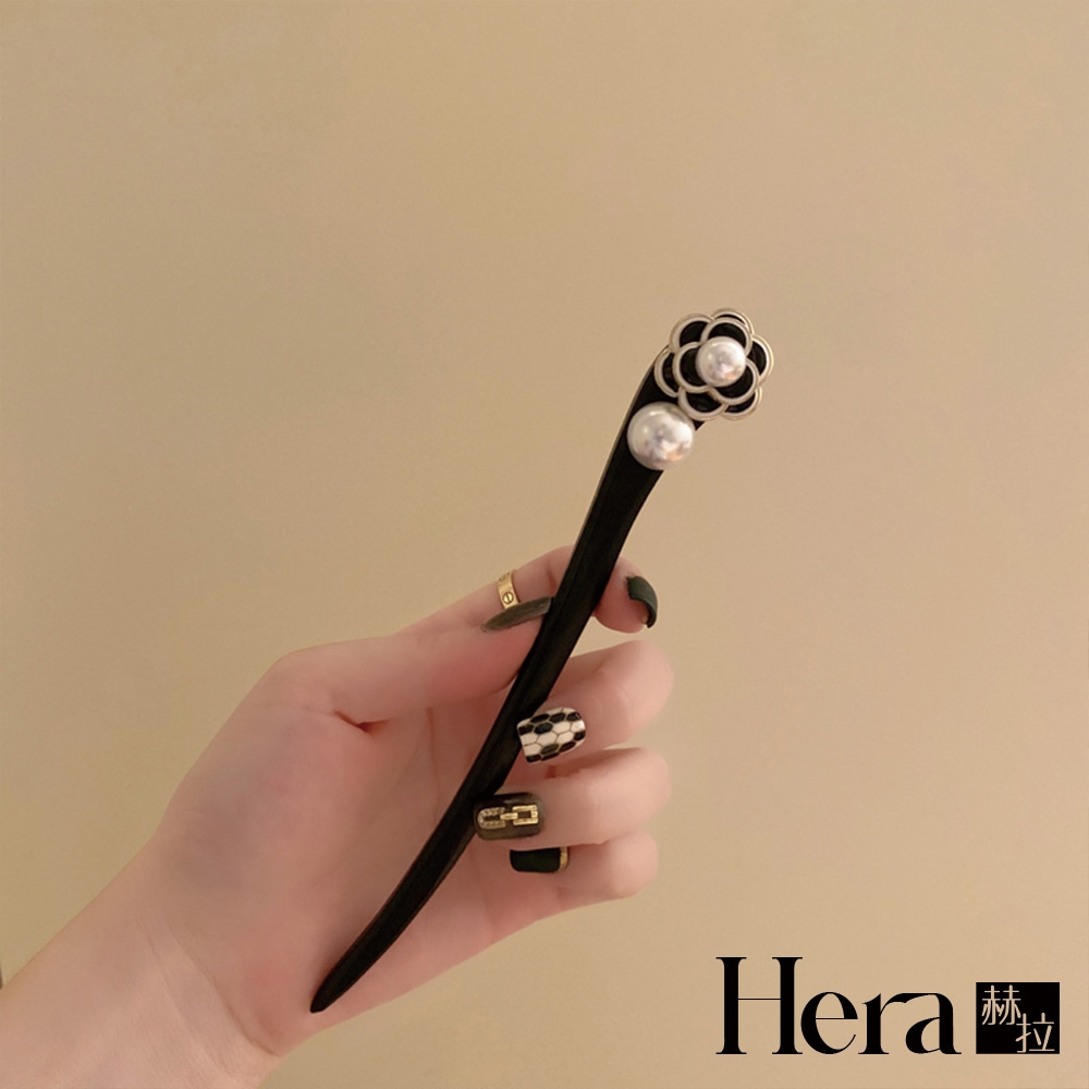 【Hera 赫拉】古風日常山茶花桃木珍珠髮簪 H112122607