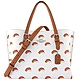 COACH Mollie Tote 25 象牙白色彩虹圖樣PVC手提/斜背兩用包 product thumbnail 1