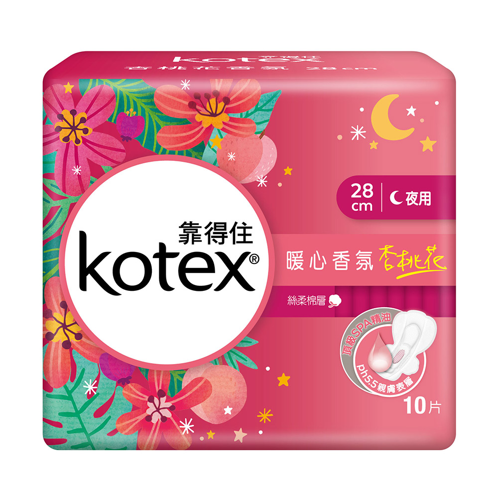 KOTEX 靠得住暖心香氛杏桃花夜薄28cm10片x2包| 靠得住| Yahoo奇摩購物中心