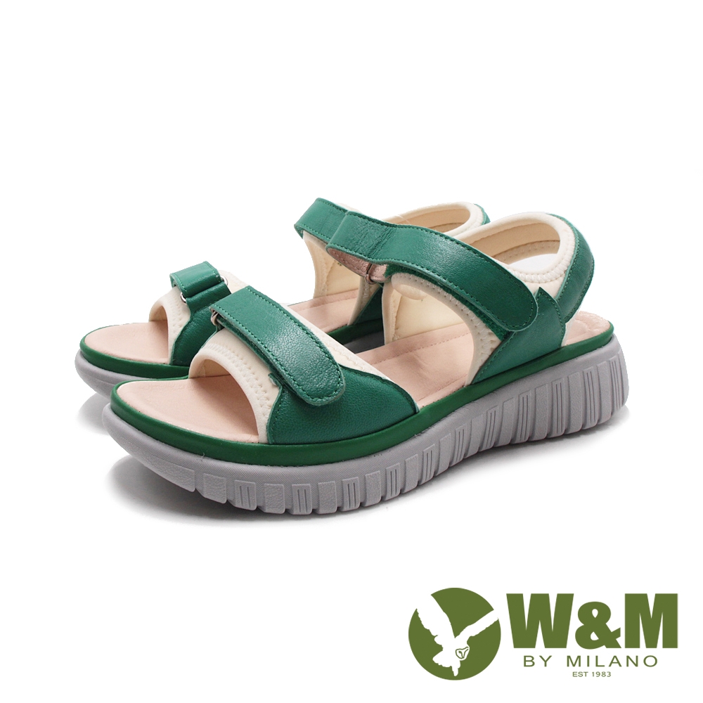 W&M(女)輕感雙帶減壓軟墊涼鞋 女鞋-翠綠(另有米灰.鵝黃)
