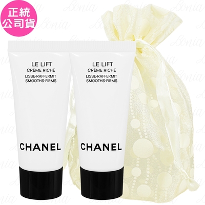 CHANEL 香奈兒 3.5-DA 醇萃拉提彈力霜 豐潤版(5ml)*2旅行袋組(公司貨)