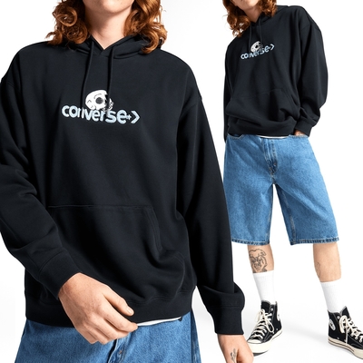 Converse Skull Hoodie 男款女款 黑色 基本款 骷髏圖 連帽 長袖 10025995-A01