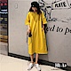 JILLI-KO 純色口袋棉質連衣裙- 黃/黑 product thumbnail 1