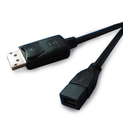 displayport(公)對mini displayport(母)連接器15cm(黑)