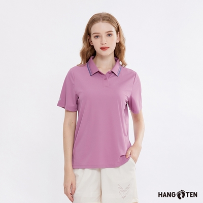 Hang Ten-女裝-THERMOCONTRO涼感吸濕快乾短袖POLO衫-粉紫
