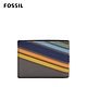 FOSSIL Bronson 輕巧型真皮皮夾-灰色條紋 ML4492993 product thumbnail 1