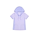 FILA 女吸濕排汗短袖條紋連帽T恤-紫色 5TEY-1721-PL product thumbnail 1