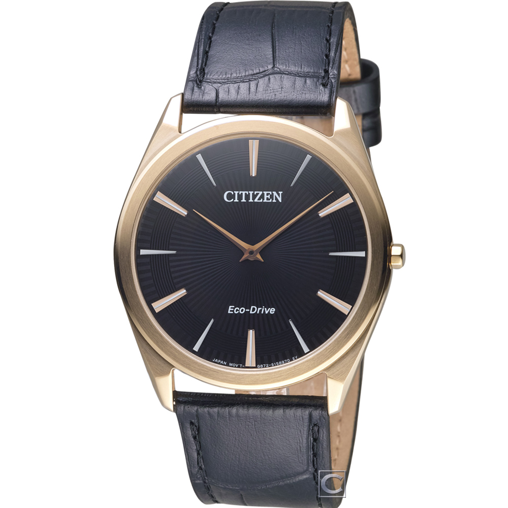 CITIZEN 光動能超薄腕錶(AR3073-06E)黑/39mm