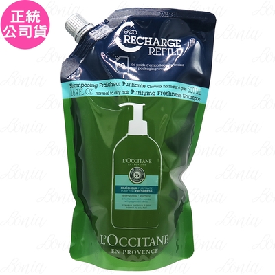 L’OCCITANE 歐舒丹 草本淨涼洗髮乳補充包(500ml)(公司貨)