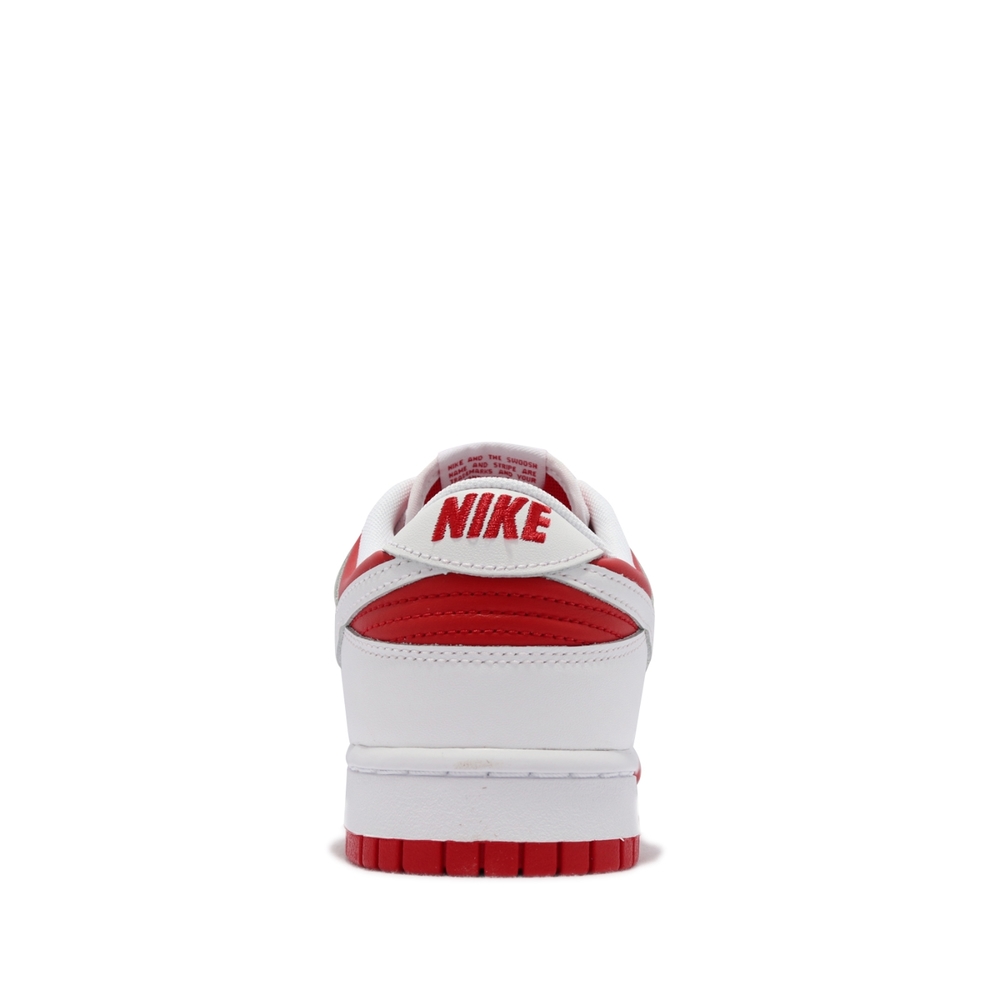 Nike 休閒鞋Dunk Low Retro 運動男鞋經典款反轉白紅皮革球鞋滑板穿搭白