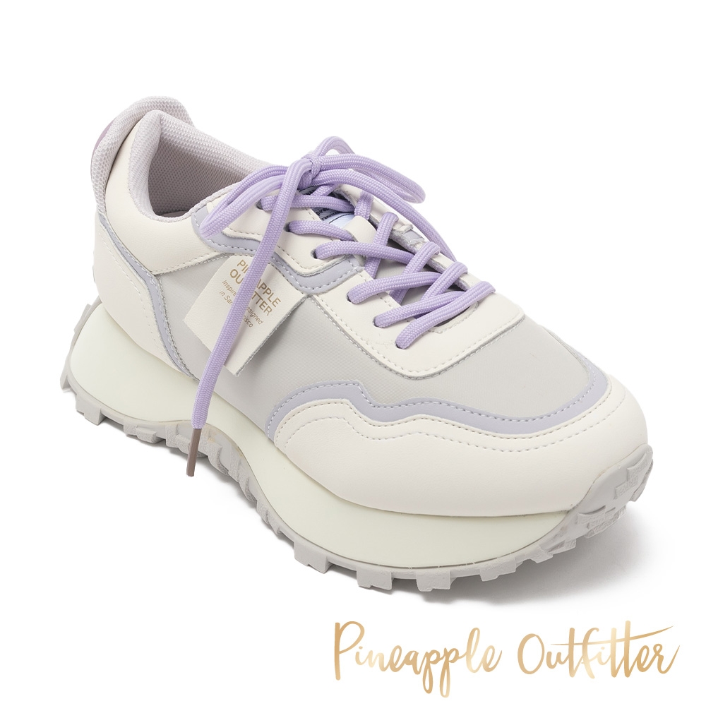Pineapple-Outfitter-TANIS 真皮綁帶拼接老爹鞋-紫色