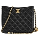 CHANEL Hobo Bag 經典雙C LOGO小羊皮金球斜背方包/流浪包(黑/金) product thumbnail 1