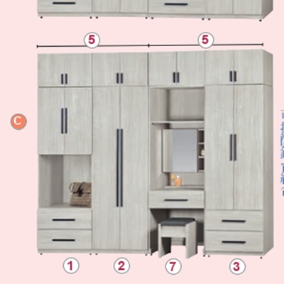 AS DESIGN雅司家具-喬爾10尺衣櫃-C款303.2*56*240CM