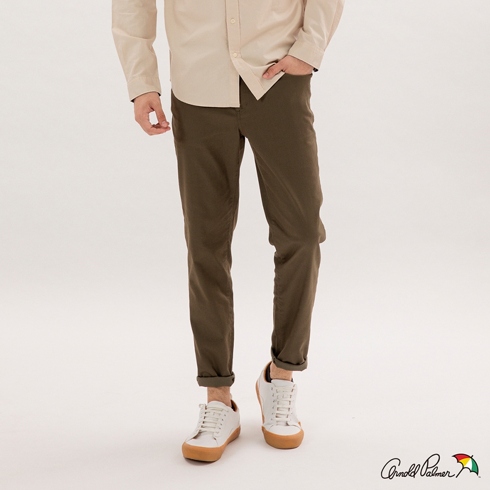 Arnold Palmer -男裝-斜紋五袋工作色褲-軍綠