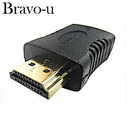 Bravo-u Mini HDMI(母) to HDMI(公) 24K鍍金轉接頭