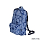 HAPI+TAS 日本原廠授權 可手提摺疊後背包 深藍塗鴉花朵 旅行袋 摺疊收納袋 購物袋 product thumbnail 1