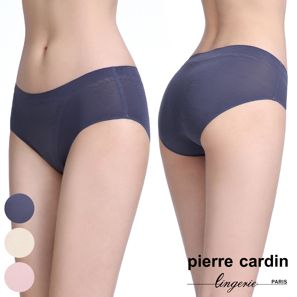 【pierre cardin 皮爾卡登女性內衣】條紋透膚無痕平口褲-膚