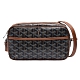 GOYARD 經典防水帆布LOGO拉鍊斜背相機包(黑/棕) product thumbnail 1