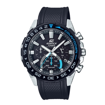 CASIO卡西歐 EDIFICE 時尚三眼運動手錶-藍x黑EFS-S550PB-1A_50mm