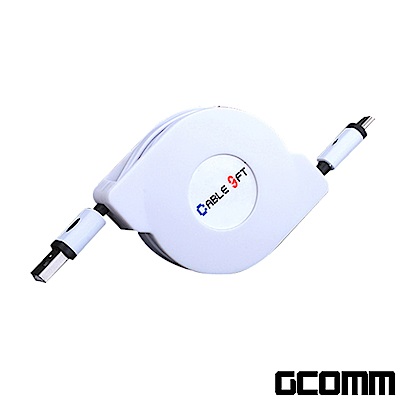 gcomm micro-usb 強固型高速充電傳輸伸縮扁線 (1米)