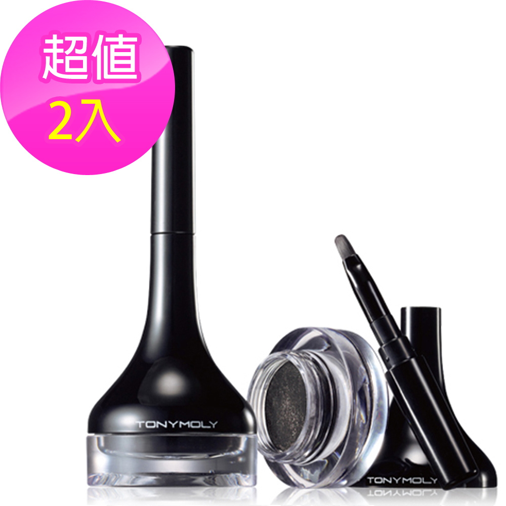 韓國TONY MOLY 持久防暈染眼線膠3.5g 黑色 (附眼線刷) 2入