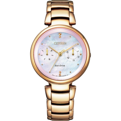 CITIZEN 星辰 L系列光動能日曆女錶 母親節禮物 FD1103-89Y