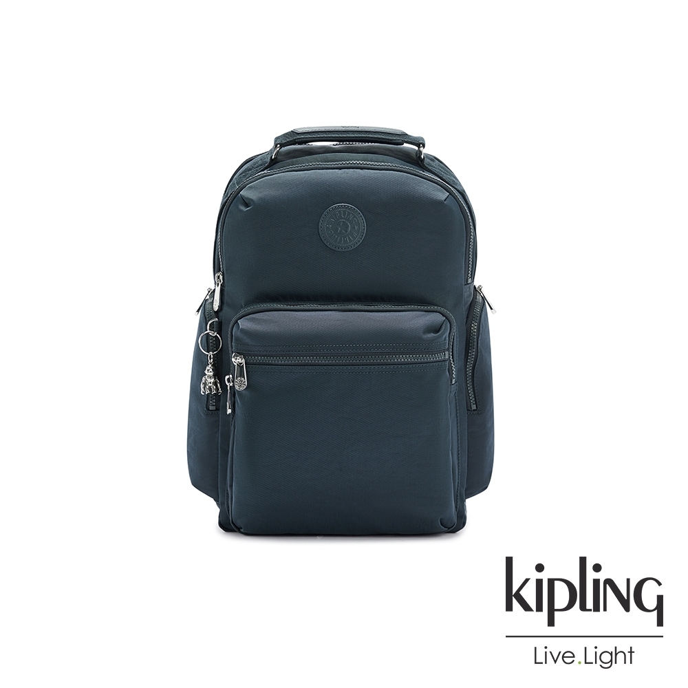 Kipling 知性優雅藍大容量手提後背包-OSHO