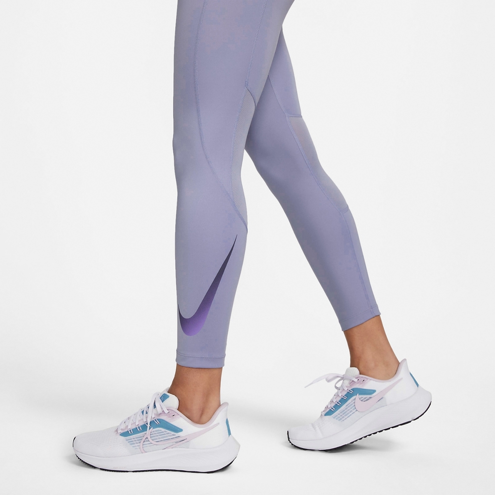 Nike 長褲Fast Leggings 女款紫中腰跑步吸濕快乾緊身褲拉鍊口袋DX0949-519, NIKE