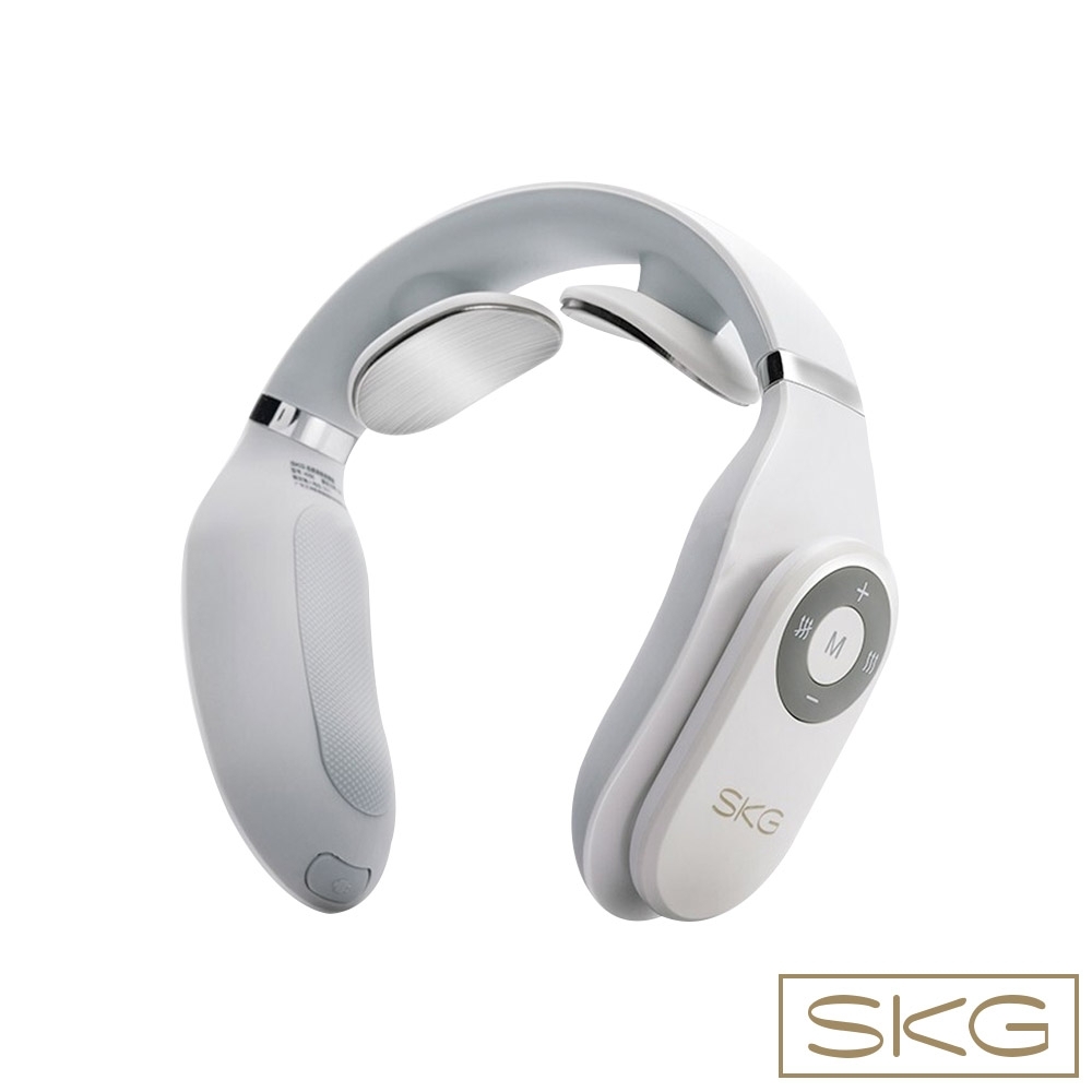 SKG 智能時尚輕薄設計多段式頸椎熱敷按摩器 閃耀白-4098