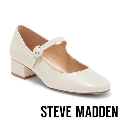 STEVE MADDEN-SESSILY 低跟圓頭瑪莉珍鞋-米杏色