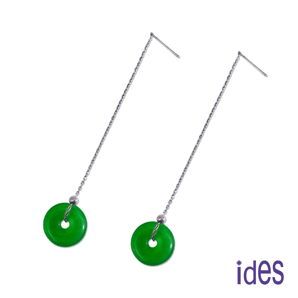 ides愛蒂思 設計款東方系列天然綠玉髓耳環/平安扣耳線