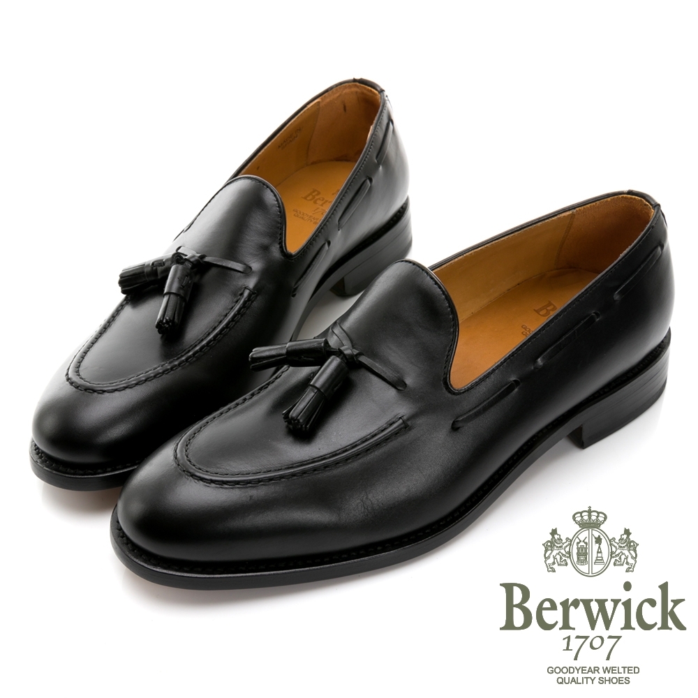 BERWICK西班牙進口-固特異工藝皮繩流蘇休閒樂福鞋 -黑 515027KM product image 1