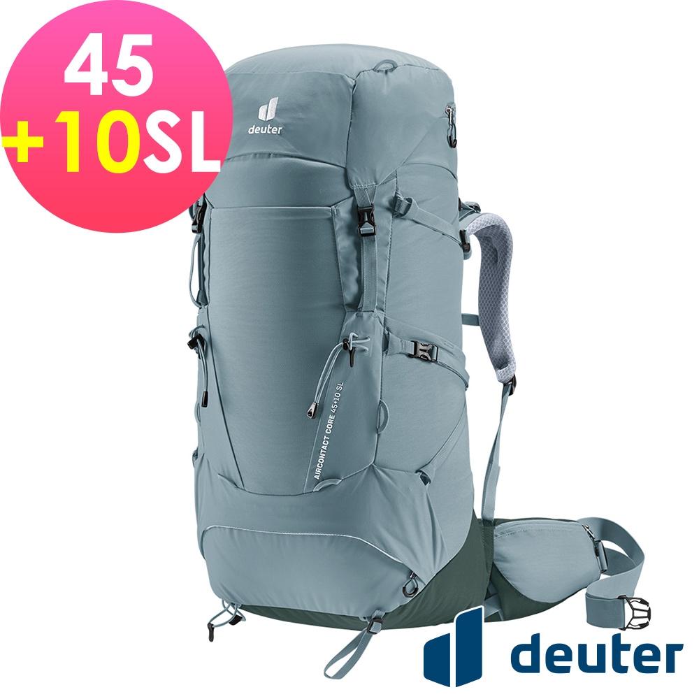 【deuter 德國】AIRCONTACT CORE 45+10SL拔熱式透氣背包3350222頁岩灰/長途登山包/自助背包客/休閒旅遊包