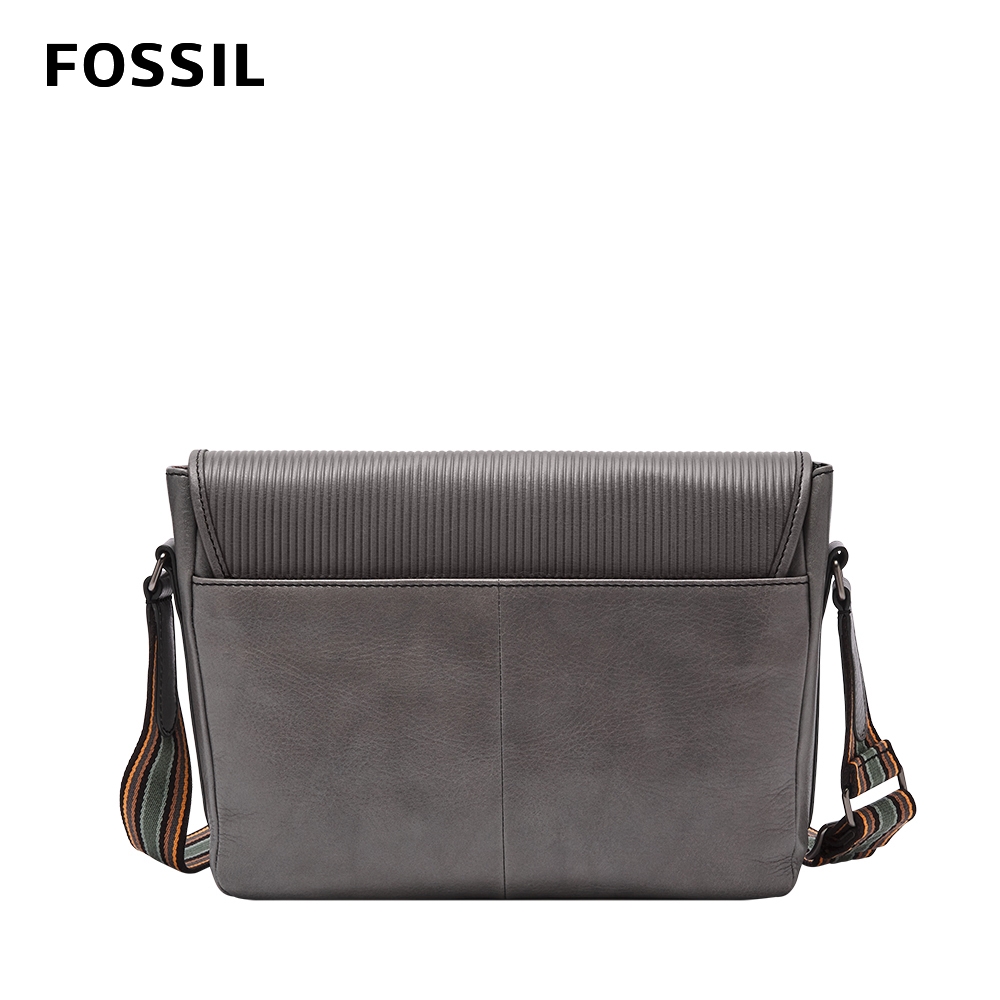 FOSSIL Greenville 復古真皮小型郵差包-灰色MBG9581109 | 斜/肩背包 