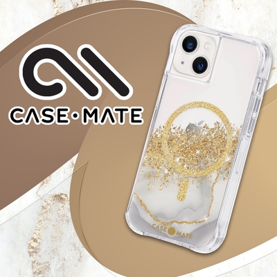 美國 CASE·MATE iPhone 14 Karat Marble 鎏金石紋環保抗菌防摔保護殼MagSafe版