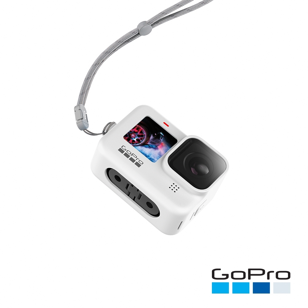 GoPro-HERO9/10/11/12 Black專用矽膠護套+繫繩-白ADSST-002