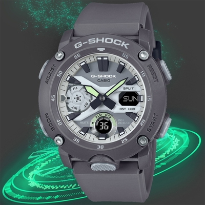 CASIO 卡西歐 G-SHOCK 時尚深灰 雙顯腕錶 母親節 禮物 47mm / GA-2000HD-8A