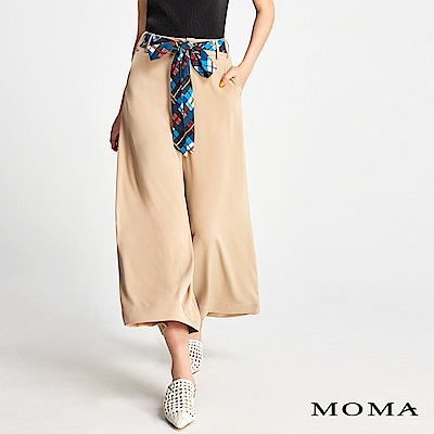 MOMA 彩格腰帶寬褲