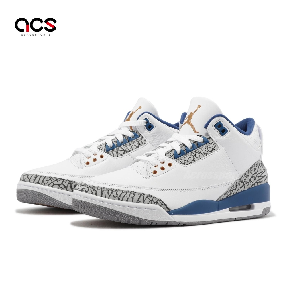 Nike Air Jordan 3 Retro Wizards 巫師隊白藍男鞋3代休閒鞋