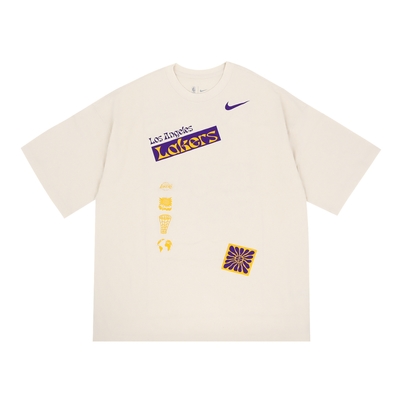 Nike 短袖 NBA Los Angeles Lakers 男款 象牙白 極寬鬆 洛杉磯湖人 短T FV9274-901