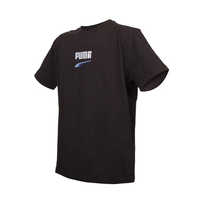 PUMA DOWNTOWN LOGO 男流行系列短袖T恤-歐規 休閒 慢跑 上衣 53824851 黑白藍