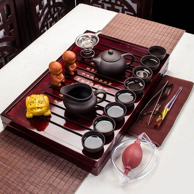 【小倉Ogula】整套實木茶盤子 茶具陶瓷全套茶組 功夫茶具 儲水茶盤 托盤 茶台