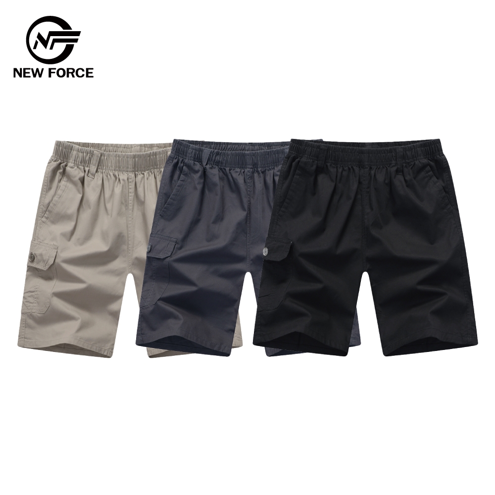 NEW FORCE 棉質寬鬆舒適休閒工作短褲-3色可選