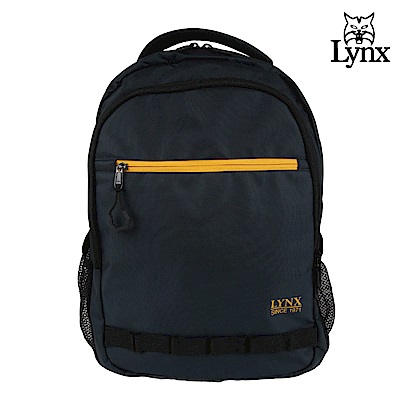 【LYNX】美國山貓運動休閒多隔層機能後背包-深藍色