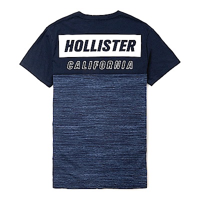 海鷗 Hollister HCO 經典印刷標誌設計短袖T恤-深藍色