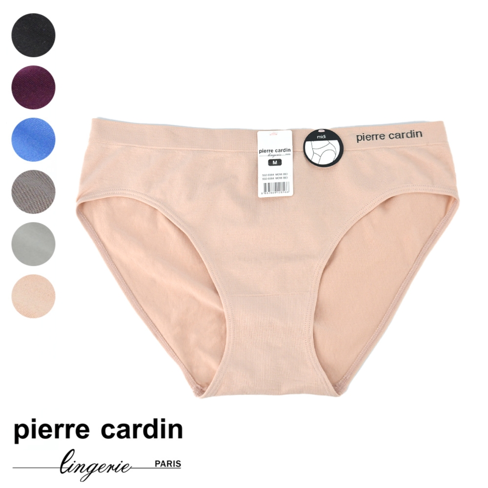 【pierre cardin 皮爾卡登女性內衣】一體成型針織中腰包臀三角褲-膚