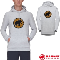 MAMMUT 長毛象 男 ML Hoody Circle 輕量保暖連帽長袖休閒衫_公路灰