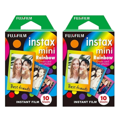 【FUJIFILM】富士 instax mini RAINBOW 彩虹漸層底片 2入組 拍立得底片 黑邊底片 富士即可拍 相機底片