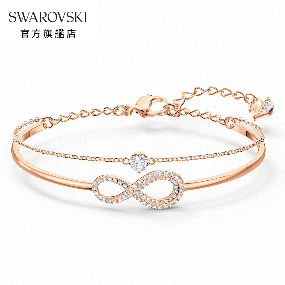 SWAROVSKI 施華洛世奇 Infinity 玫金色愛無限手鐲